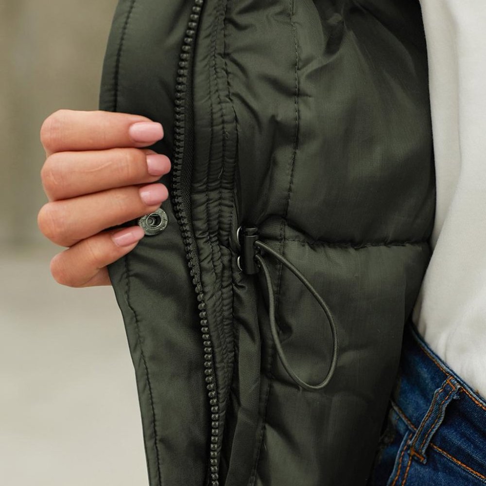 *SALE* Parka - Green Hooded Parka with Fur Trim - Picture 5 of 9